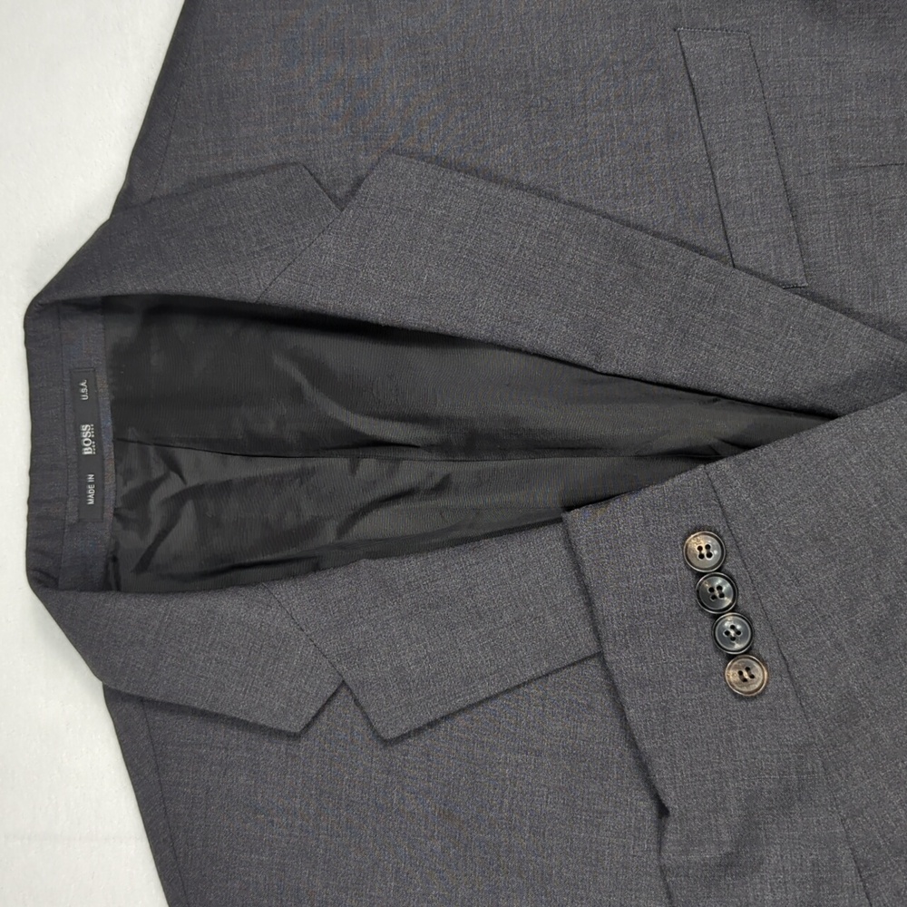 Boss The Grand‎ Central Virgin Wool Gray Mens Blazer Size 38R
